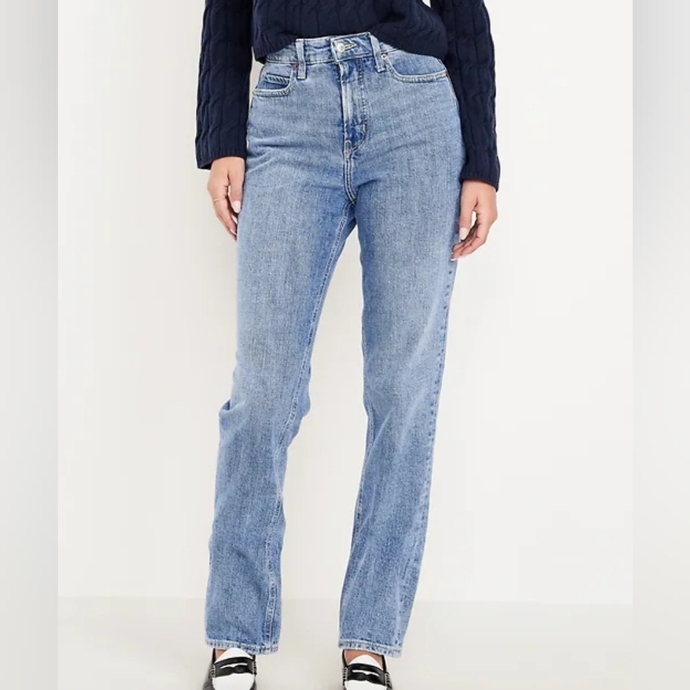 Old Navy Extra High Rise Straight Leg Jean